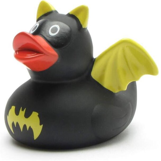 Badeente Dark Hero schwarz/gelb