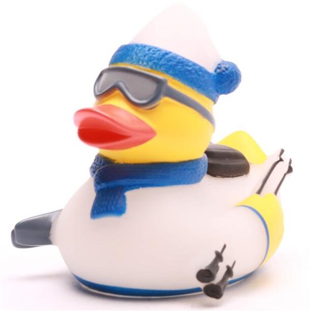 Skifahrer weiß/blau Badeente