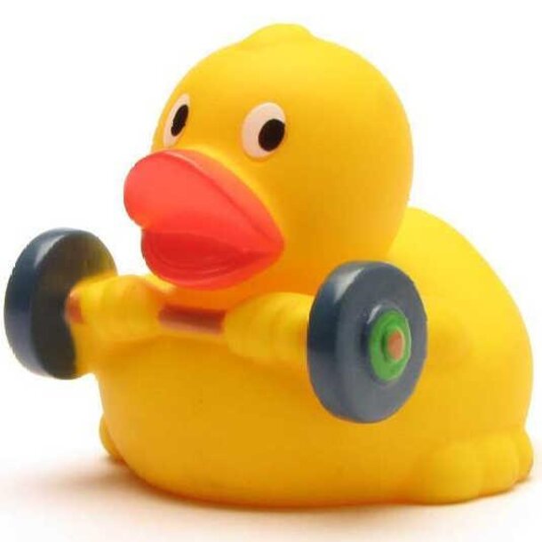 Gewichtheber Badeente