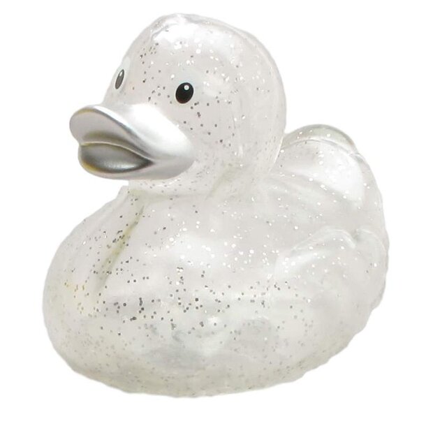 Badeente Glitzer silber