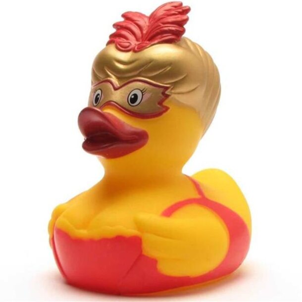 Venezianischer Karneval Frau in Gold Badeente