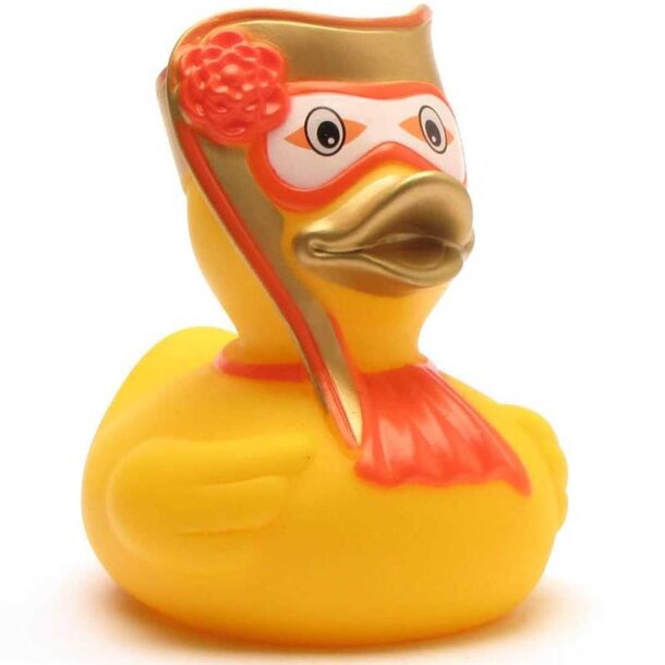 Venezianischer Karneval Mann in Gold Badeente