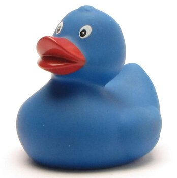 Badeente blau 6 cm mit blauem Schnabel