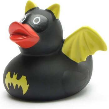 Badeente Dark Hero schwarz/gelb