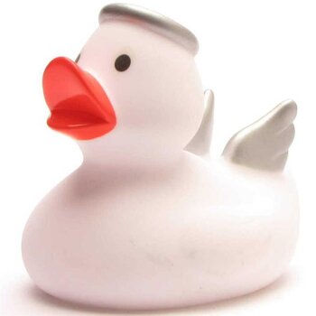 Engel weiß Badeente