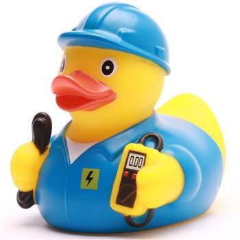Elektriker blau Badeente