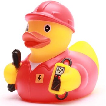 Elektriker rot Badeente