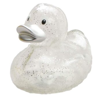 Badeente Glitzer silber