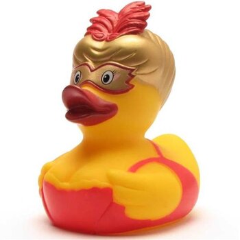 Venezianischer Karneval Frau in Gold Badeente