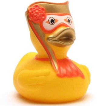 Venezianischer Karneval Mann in Gold Badeente