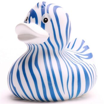 Zebra blau Badeente